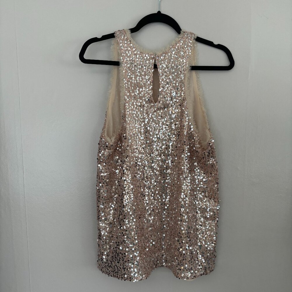 Blush Sequined Racer Back Top - Picture 2 of 5